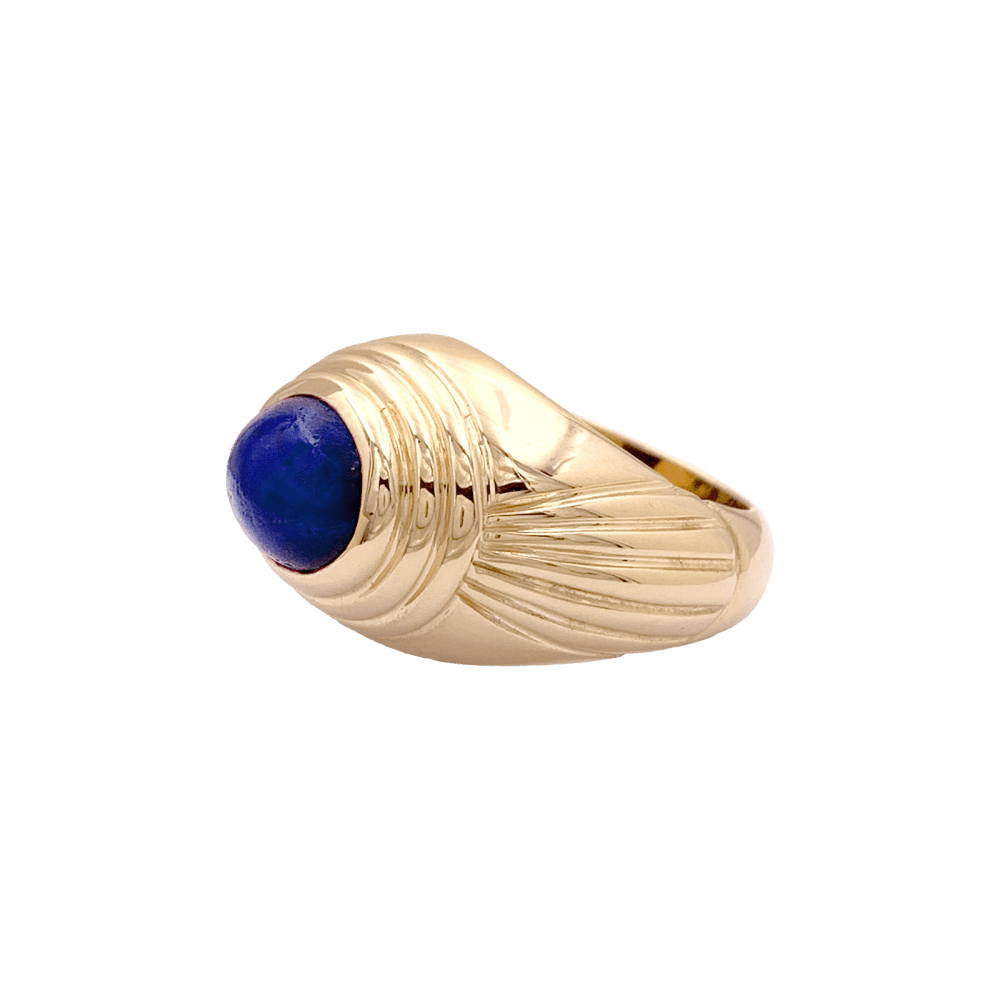 Bague Dôme BOUCHERON "Jaïpur" en or jaune et lapis - lazuli - Castafiore