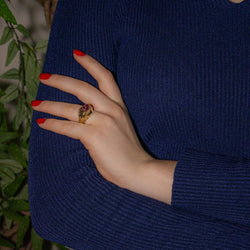 Bague Dôme BOUCHERON "Jaïpur" en or jaune et tourmaline - Castafiore