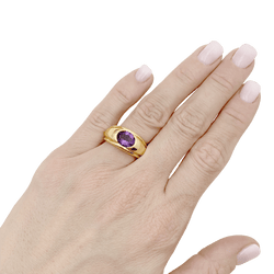 Bague Dôme BOUCHERON "Roxane" en or jaune et améthyste - Castafiore