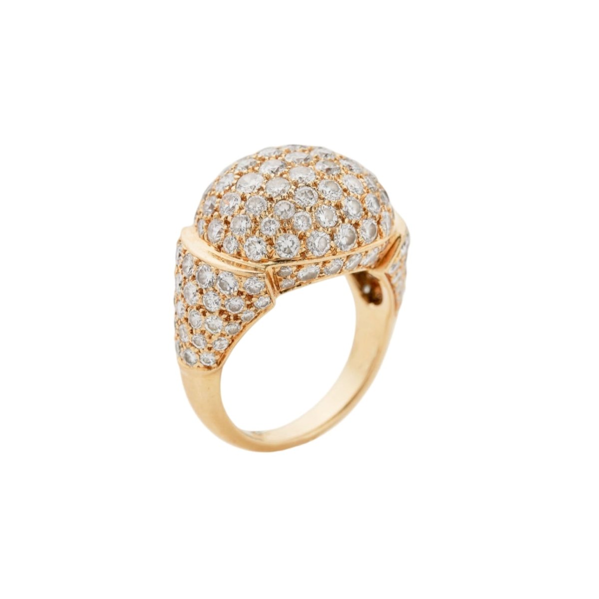 Bague Dôme CARTIER en or jaune et diamants - Castafiore