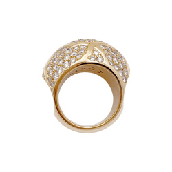 Bague Dôme CHANEL "Profil de Camelia" en or jaune et diamants - Castafiore