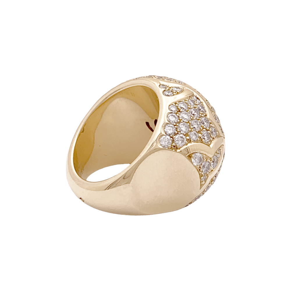 Bague Dôme CHANEL "Profil de Camelia" en or jaune et diamants - Castafiore