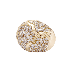 Bague Dôme CHANEL "Profil de Camelia" en or jaune et diamants - Castafiore