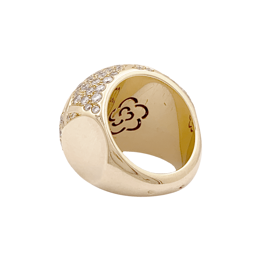 Bague Dôme CHANEL "Profil de Camelia" en or jaune et diamants - Castafiore