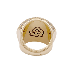 Bague Dôme CHANEL "Profil de Camelia" en or jaune et diamants - Castafiore