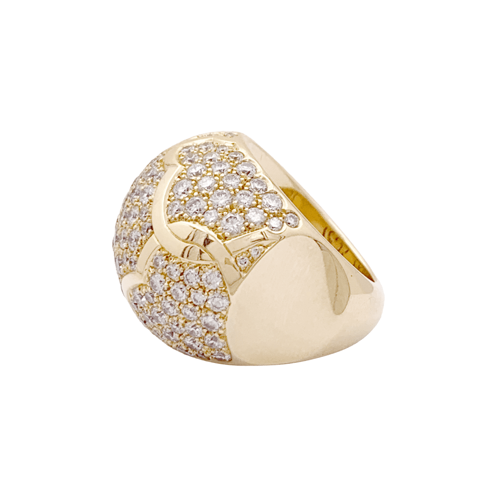 Bague Dôme CHANEL "Profil de Camelia" en or jaune et diamants - Castafiore