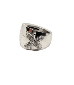 Bague Dôme CHAUMET "Liens XL" en or blanc et diamants - Castafiore