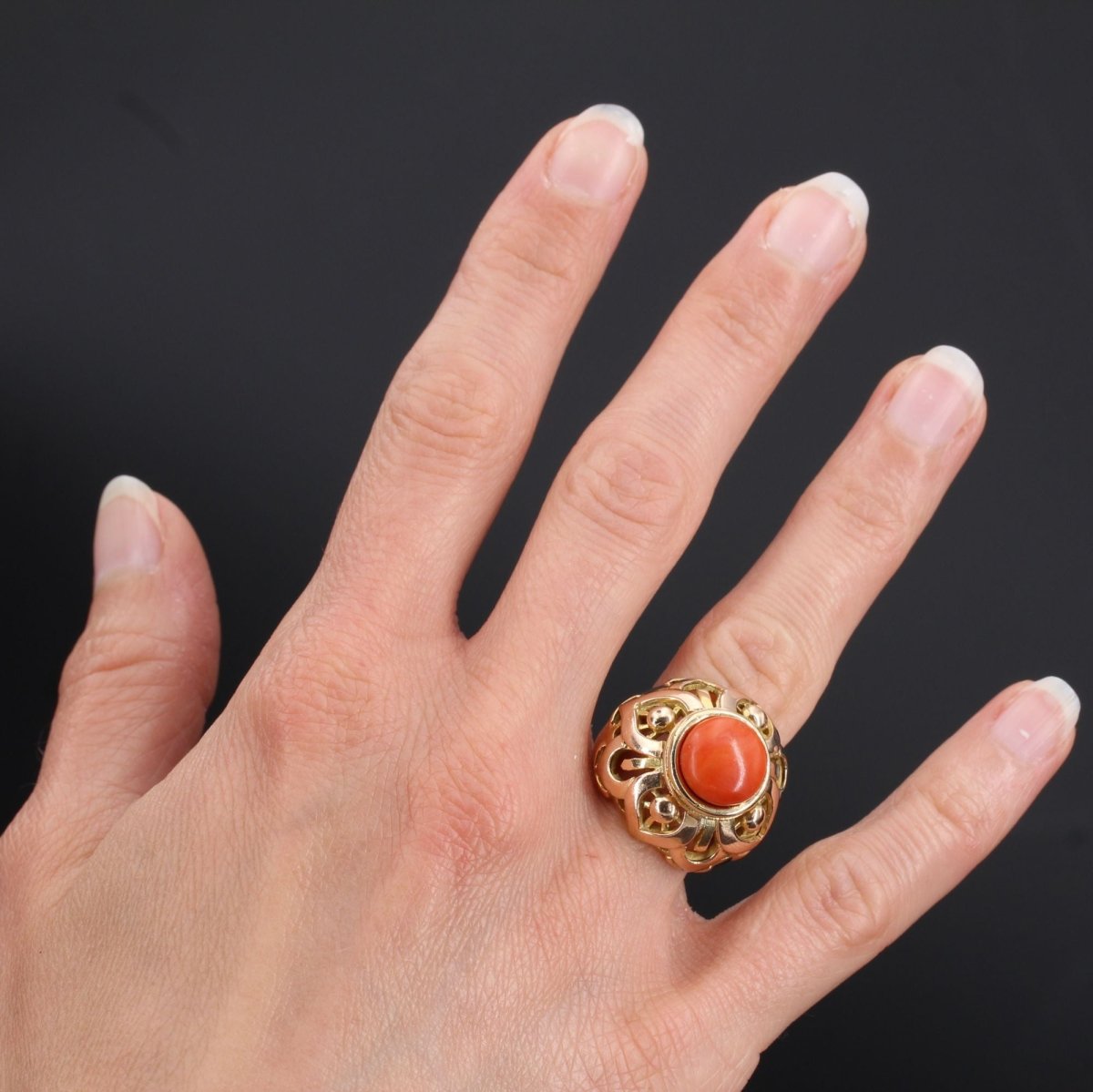 Bague Dôme Corail - Castafiore