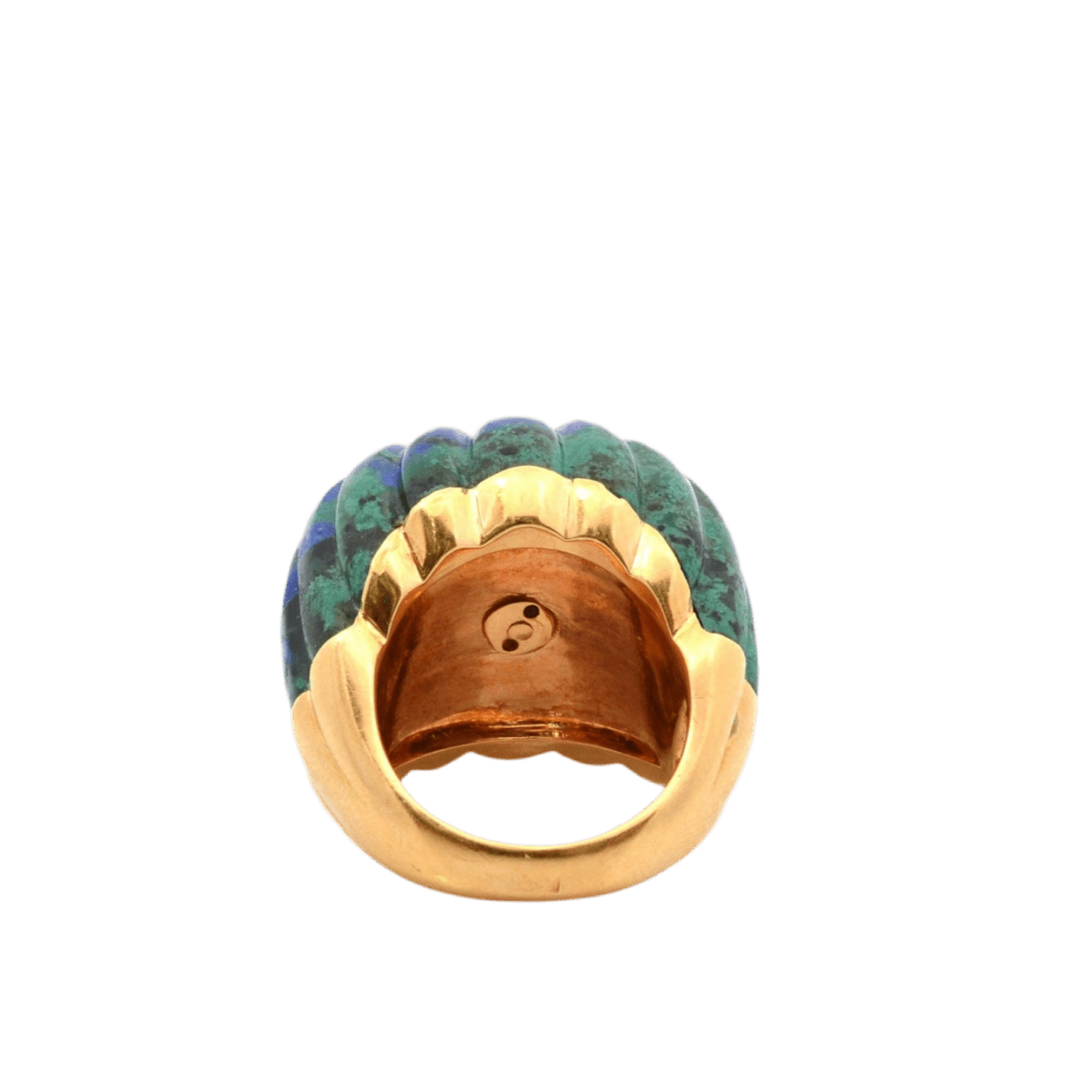 Bague Dôme DAVID WEBB en or jaune, malachite, rubis et diamants - Castafiore