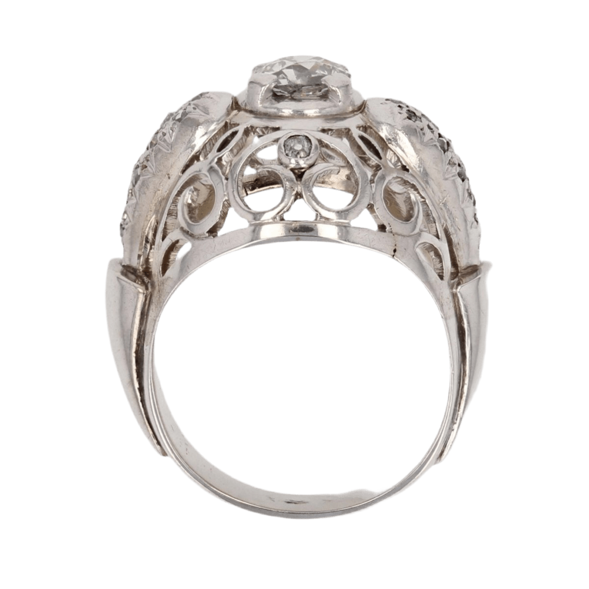 Bague Dôme en or blanc et diamants - Castafiore