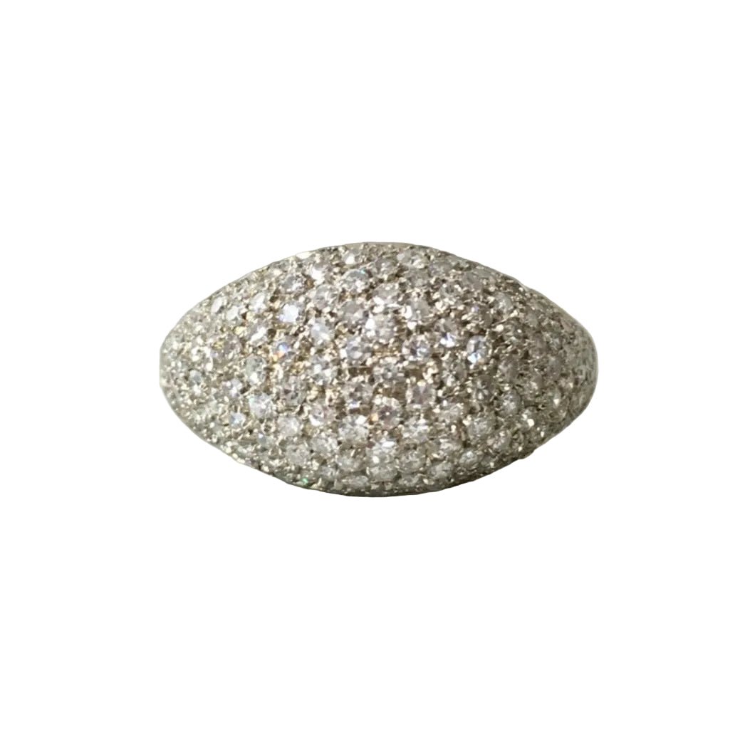 Bague Dôme en or blanc et diamants - Castafiore