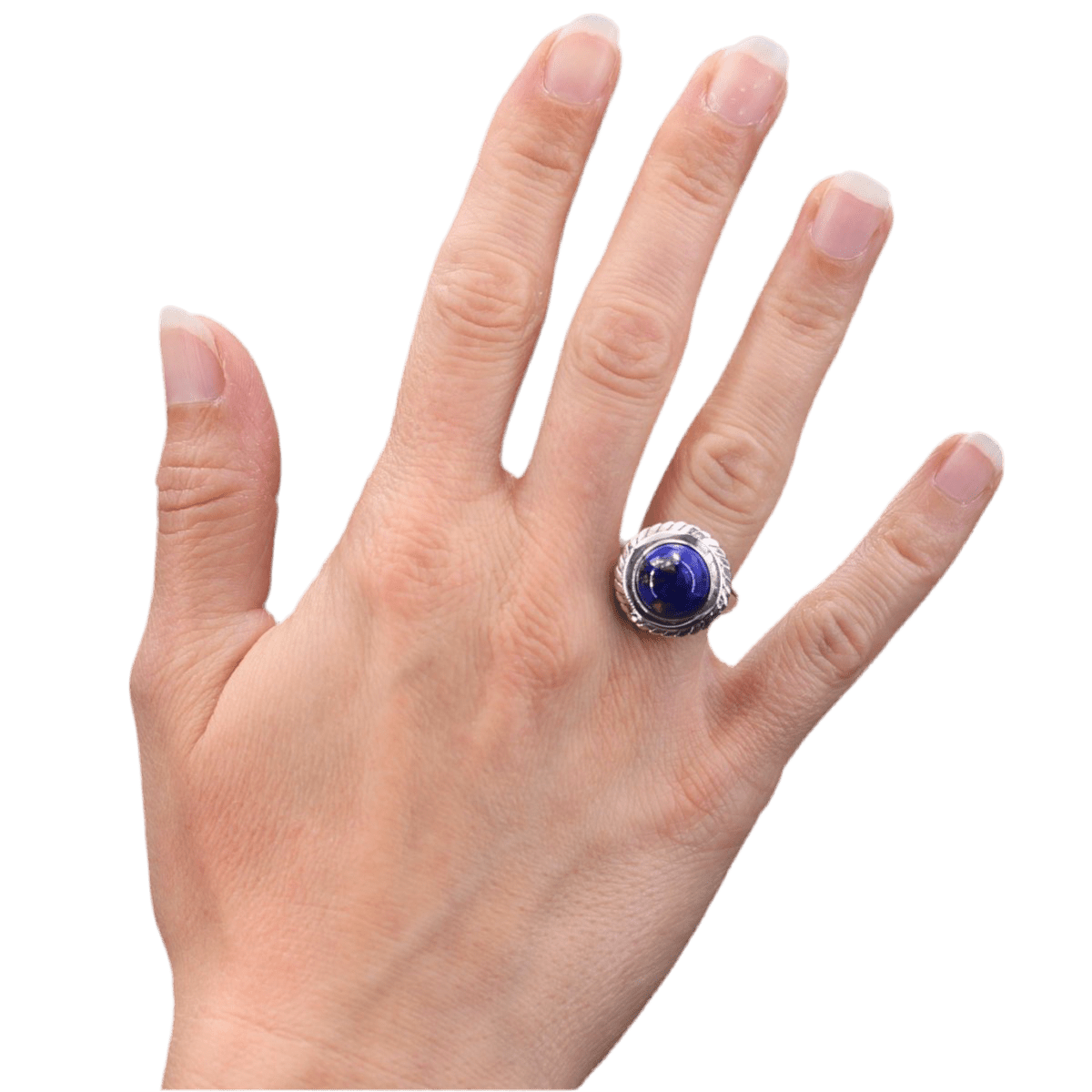 Bague Dôme en or blanc et lapis - lazuli - Castafiore
