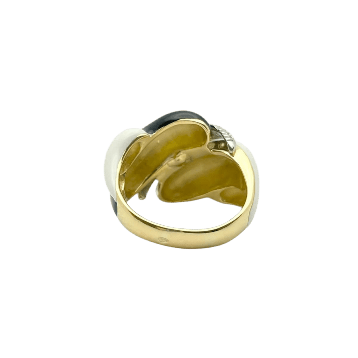 Bague Dôme en or blanc, or blanc, émail et diamants - Castafiore