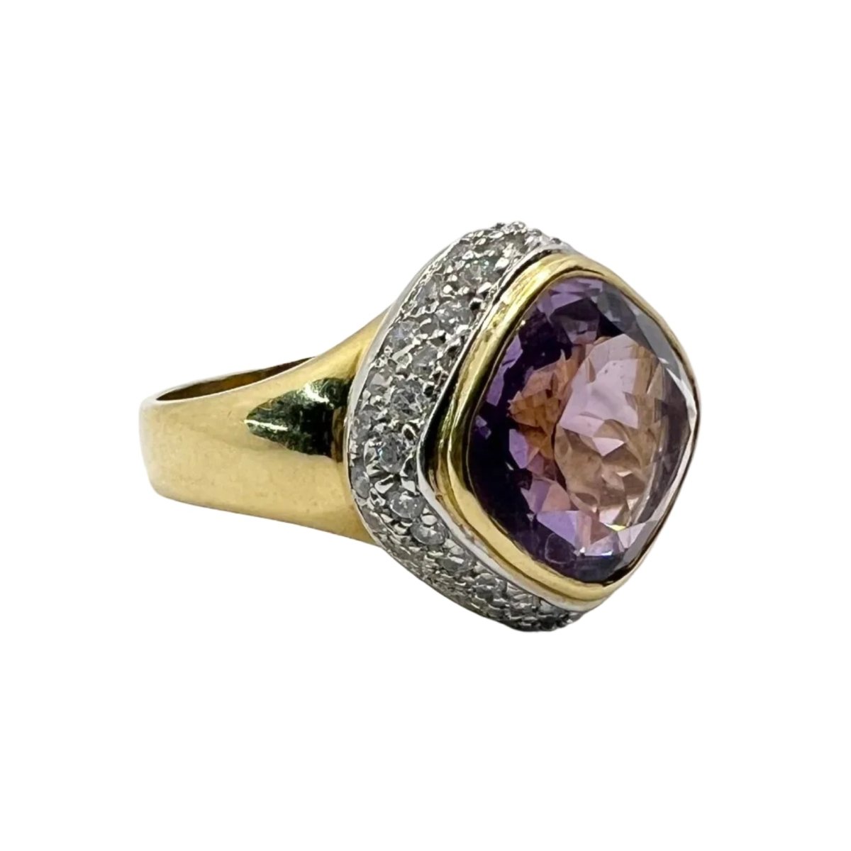 Bague Dôme en or blanc, or jaune et diamants - Castafiore