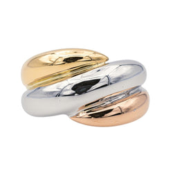 Bague Dôme en or blanc, or jaune et or rose - Castafiore