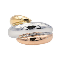 Bague Dôme en or blanc, or jaune et or rose - Castafiore