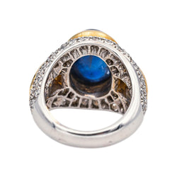 Bague Dôme en or blanc, or jaune, saphirs et diamants - Castafiore