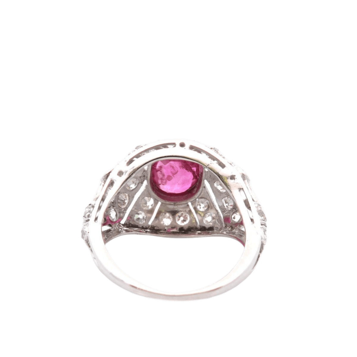 Bague Dôme en or blanc, rubis et diamants - Castafiore