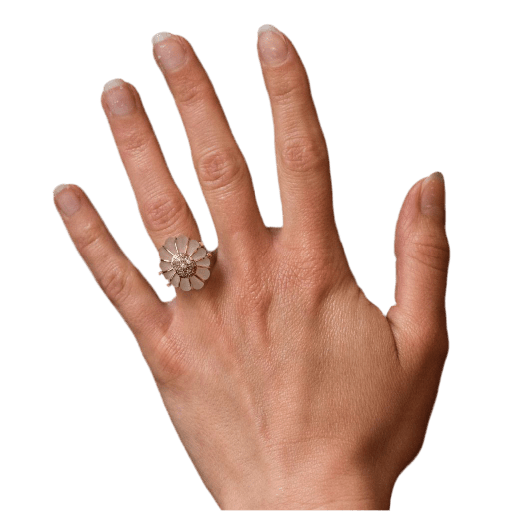 Bague Dôme en or jaune, cristal de roche et diamants - Castafiore