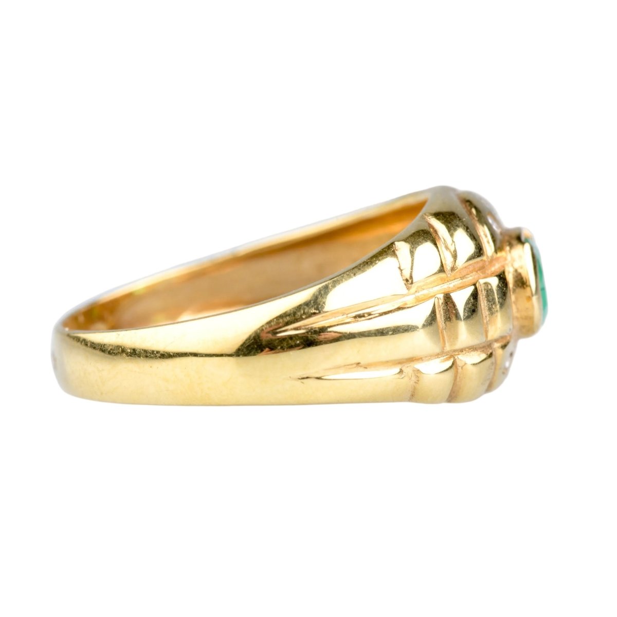 Bague Dôme en or jaune, émeraude et diamants - Castafiore
