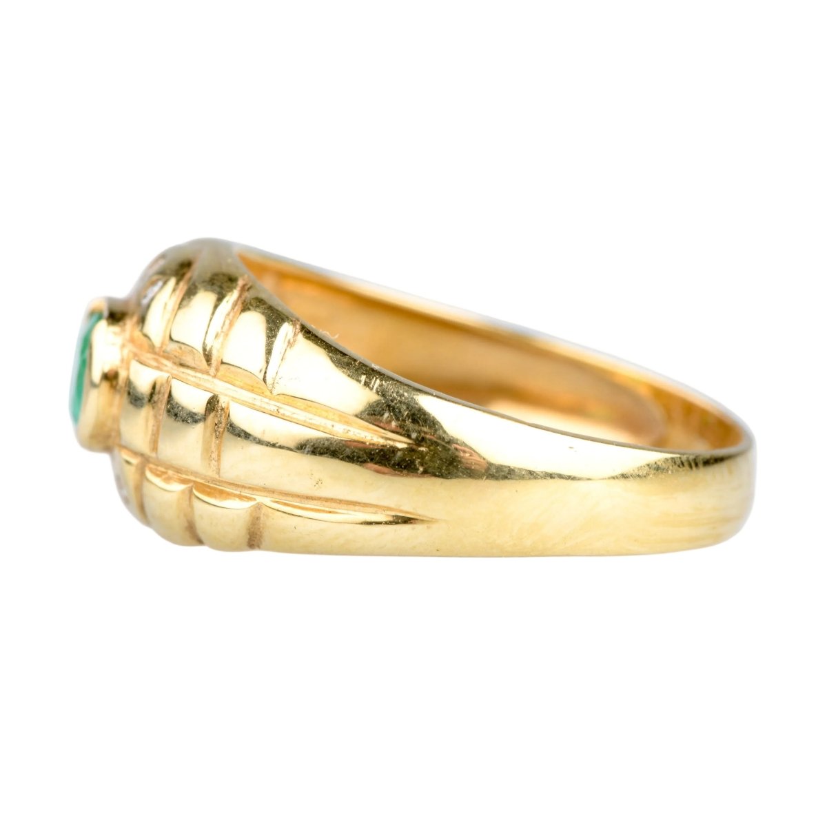 Bague Dôme en or jaune, émeraude et diamants - Castafiore