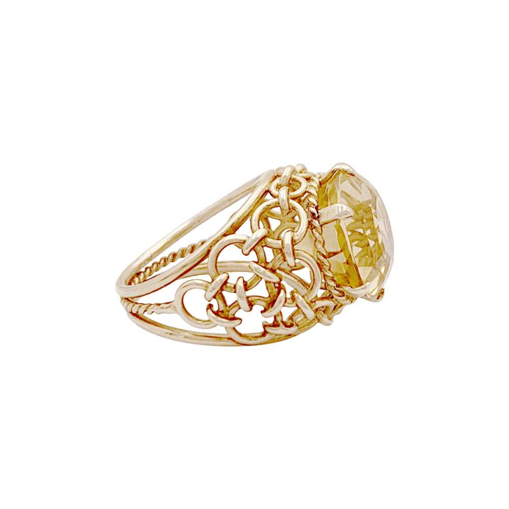 Bague Dôme en or jaune et citrine - Castafiore