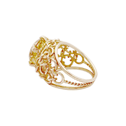 Bague Dôme en or jaune et citrine - Castafiore