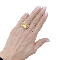Bague Dôme en or jaune et citrine - Castafiore