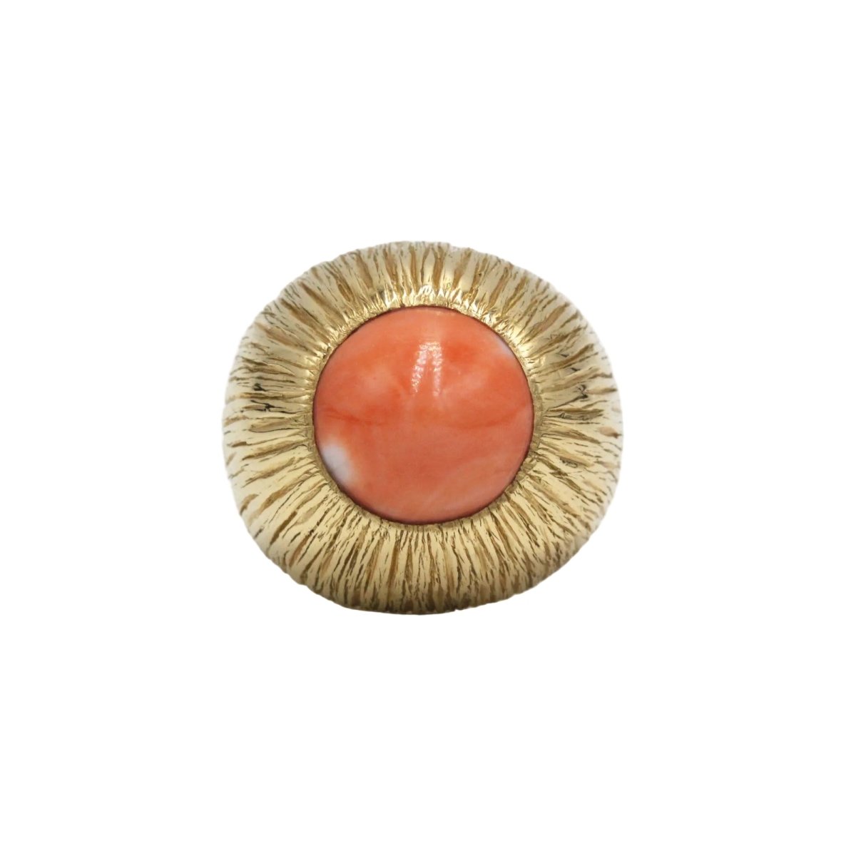 Bague Dôme en or jaune et corail - Castafiore