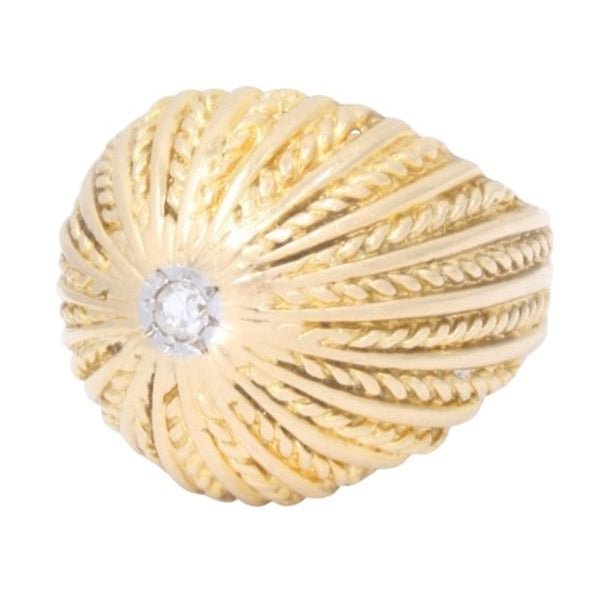 Bague Dôme en or jaune et diamant - Castafiore