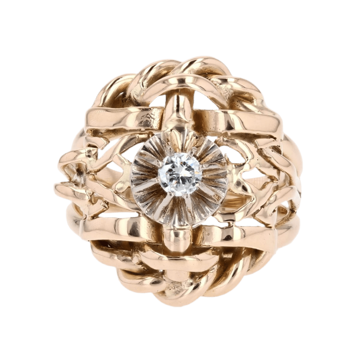 Bague Dôme en or jaune et diamant - Castafiore