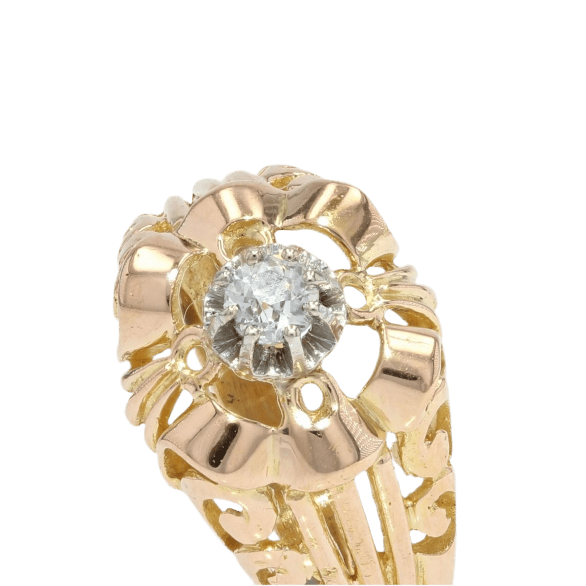 Bague Dôme en or jaune et diamant - Castafiore