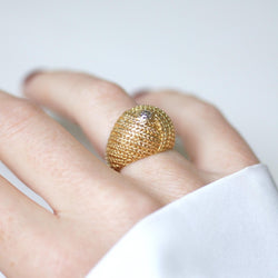 Bague Dôme en or jaune et diamant - Castafiore