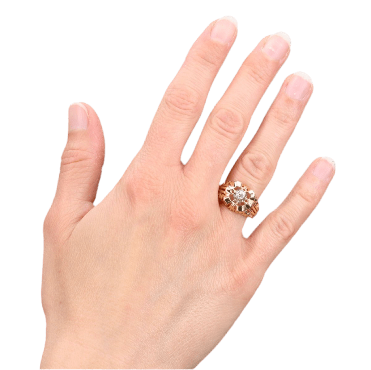 Bague Dôme en or jaune et diamant - Castafiore