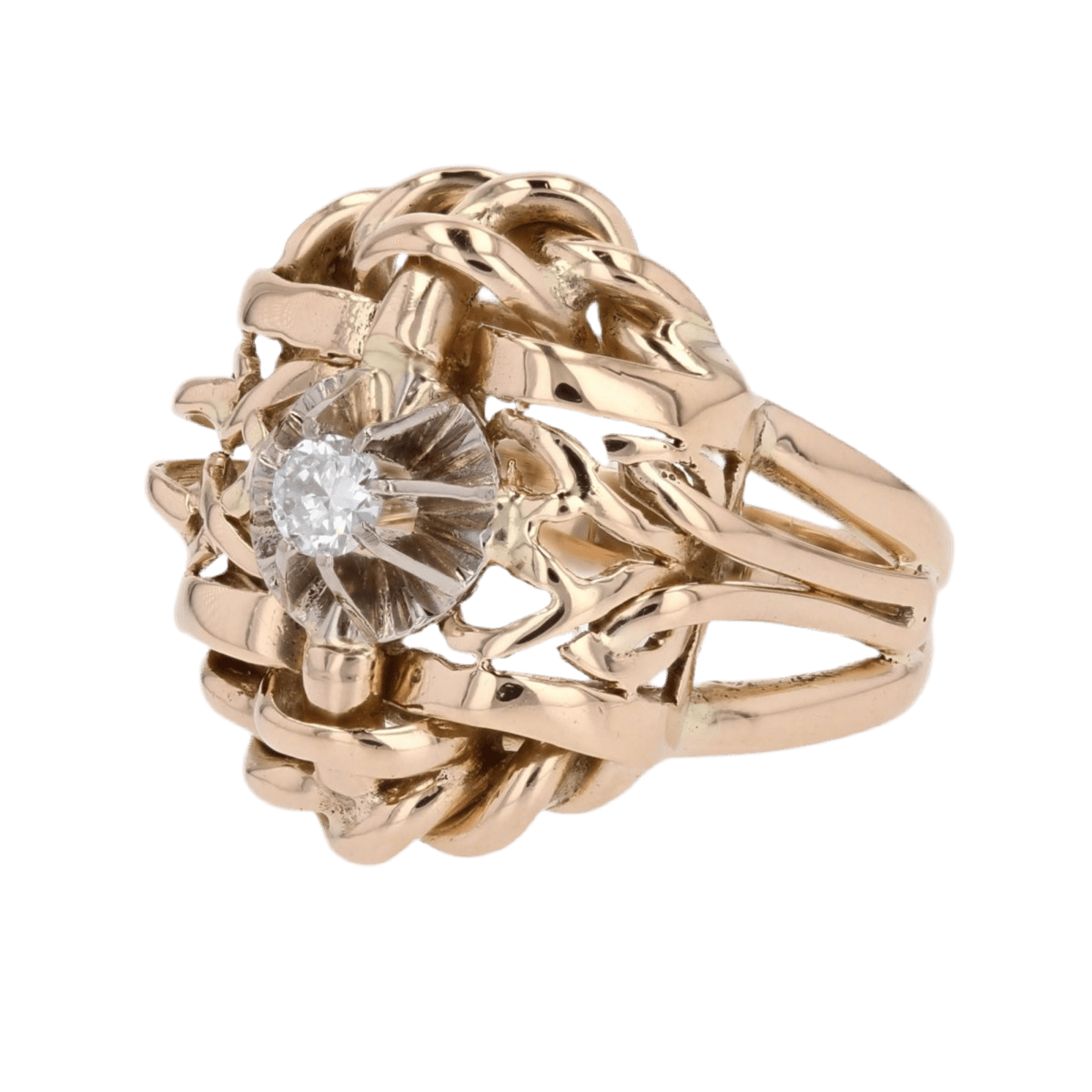 Bague Dôme en or jaune et diamant - Castafiore