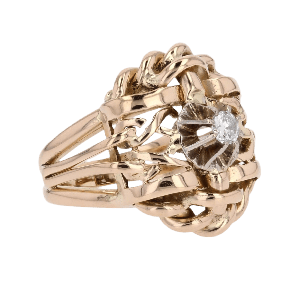 Bague Dôme en or jaune et diamant - Castafiore