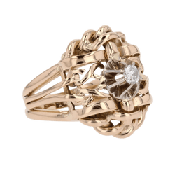 Bague Dôme en or jaune et diamant - Castafiore