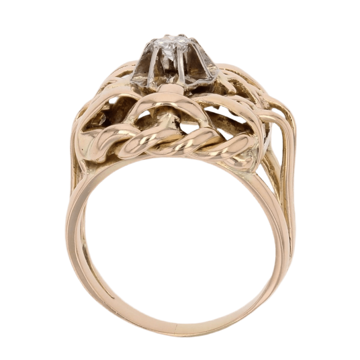 Bague Dôme en or jaune et diamant - Castafiore