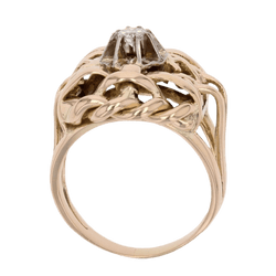 Bague Dôme en or jaune et diamant - Castafiore