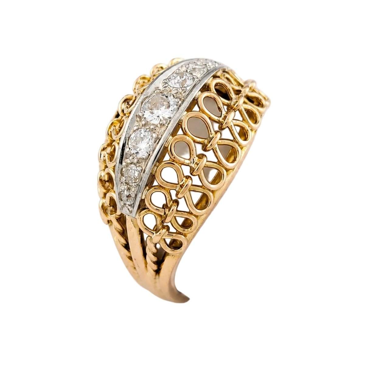 Bague Dôme en or jaune et diamants - Castafiore