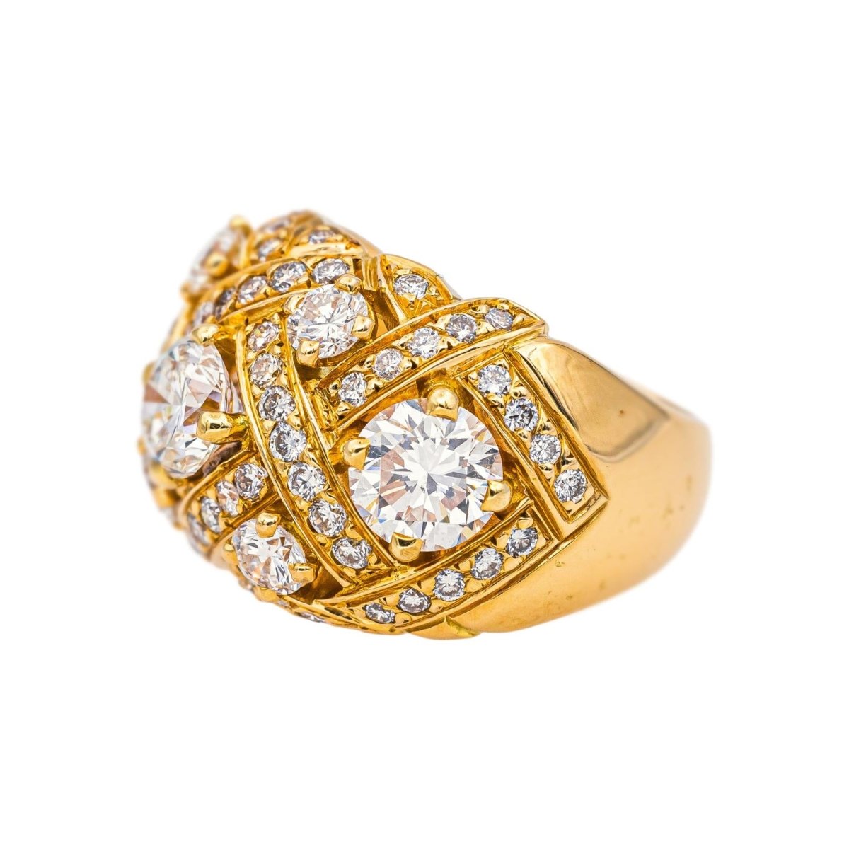 Bague Dôme en or jaune et diamants - Castafiore