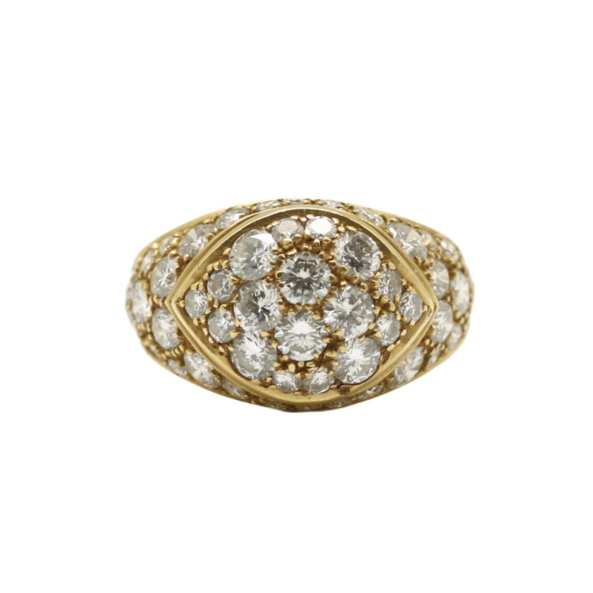 Bague dôme en or jaune et diamants - Castafiore