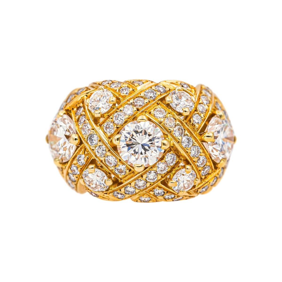 Bague Dôme en or jaune et diamants - Castafiore