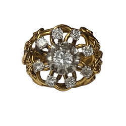 Bague Dôme en or jaune et diamants - Castafiore