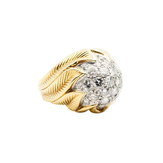 Bague Dôme en or jaune et diamants - Castafiore