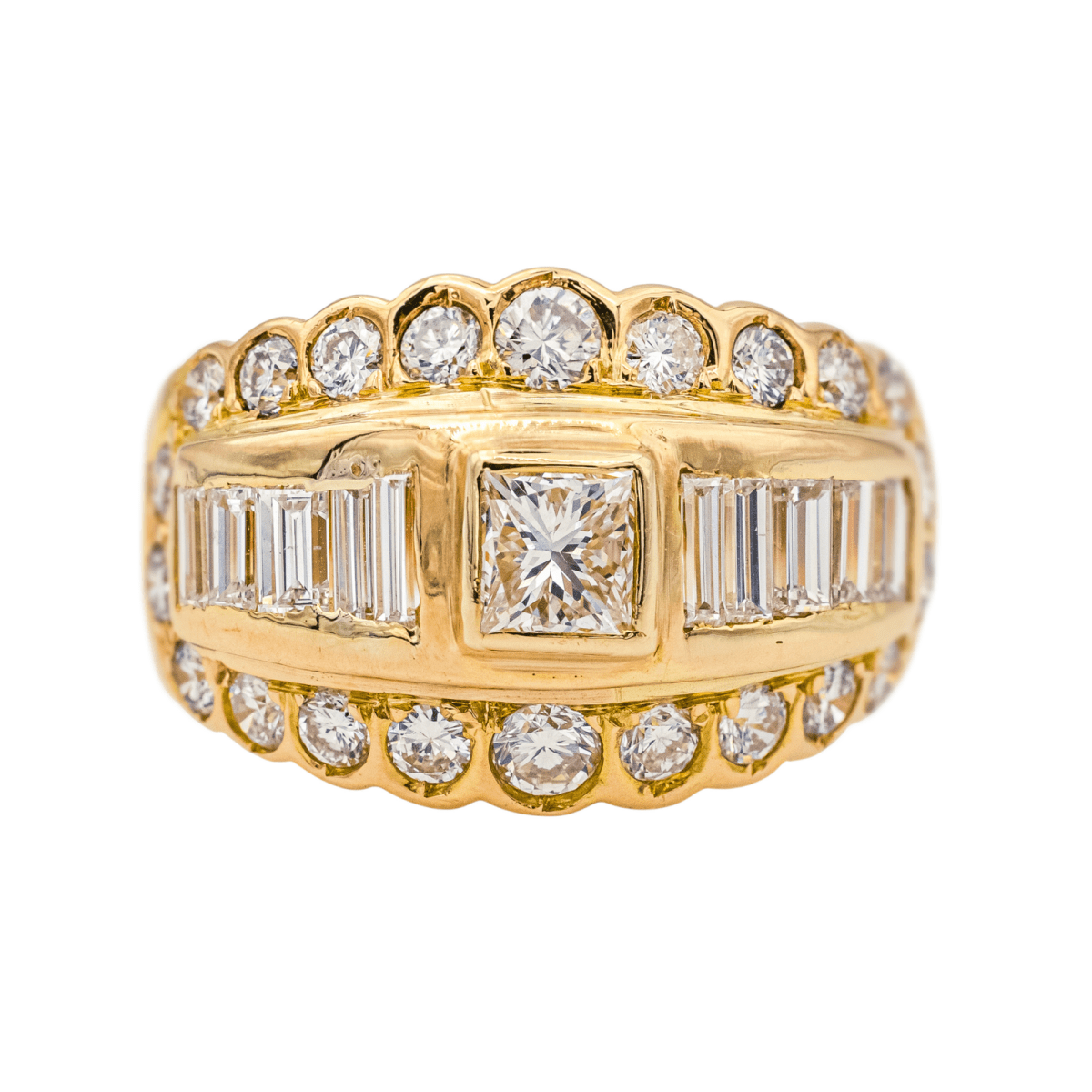 Bague Dôme en or jaune et diamants - Castafiore