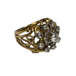 Bague Dôme en or jaune et diamants - Castafiore
