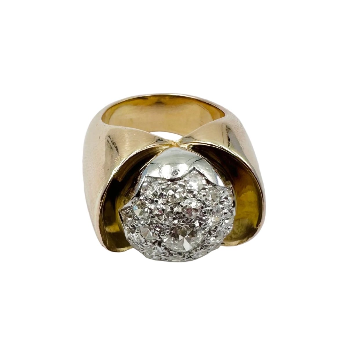 Bague Dôme en or jaune et diamants - Castafiore