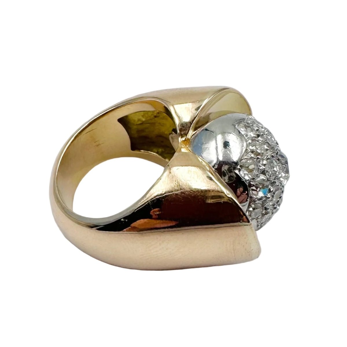 Bague Dôme en or jaune et diamants - Castafiore