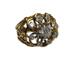 Bague Dôme en or jaune et diamants - Castafiore